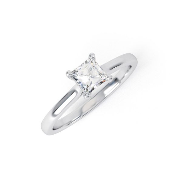 Eng - VERITY | Princess cut Straight Edge Four Claw Engagement Ring