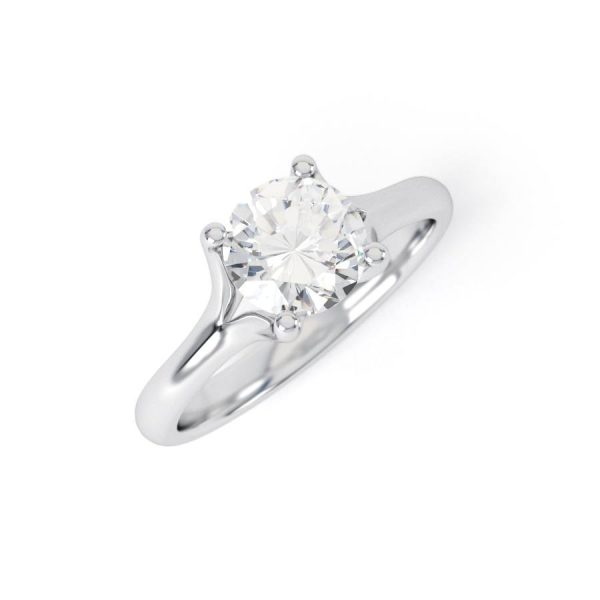 Eng - AALIYAH | Round Cut Solitaire Ring With 4 Claw Setting