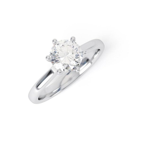 Eng - CORA | Six claw Solitaire Diamond Ring