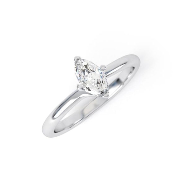 Eng - RIVER | Four Claw Marquise shape Diamond Engagement Ring