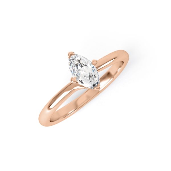 Eng - RIVER | Four Claw Marquise shape Diamond Engagement Ring - Image 6