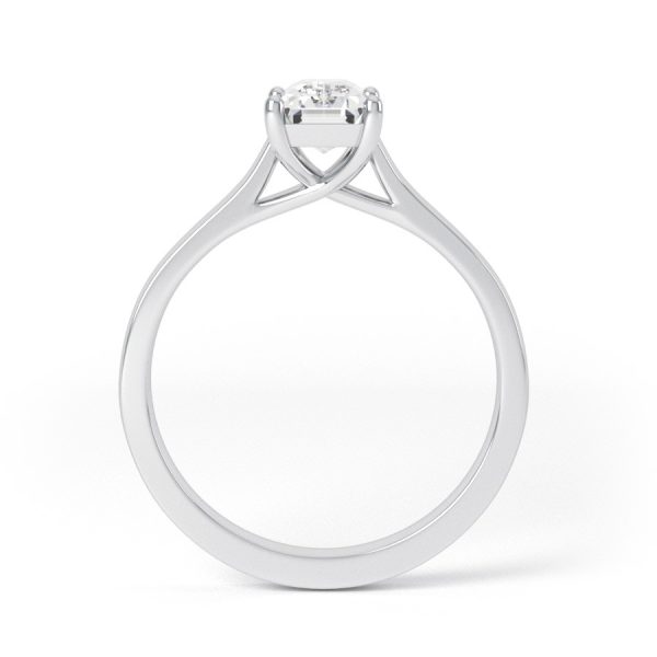 Eng - LOLA | Tapering Up Solitaire Emerald Cut Engagement Ring - Image 2