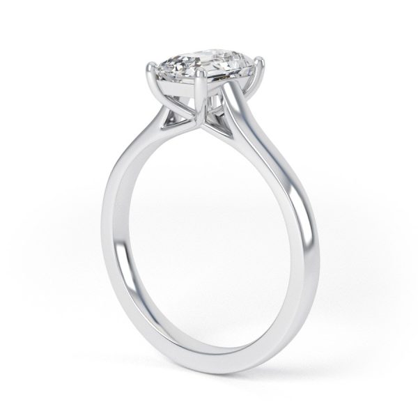 Eng - LOLA | Tapering Up Solitaire Emerald Cut Engagement Ring - Image 3