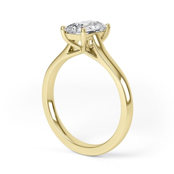 Eng - LOLA | Tapering Up Solitaire Emerald Cut Engagement Ring - Image 6