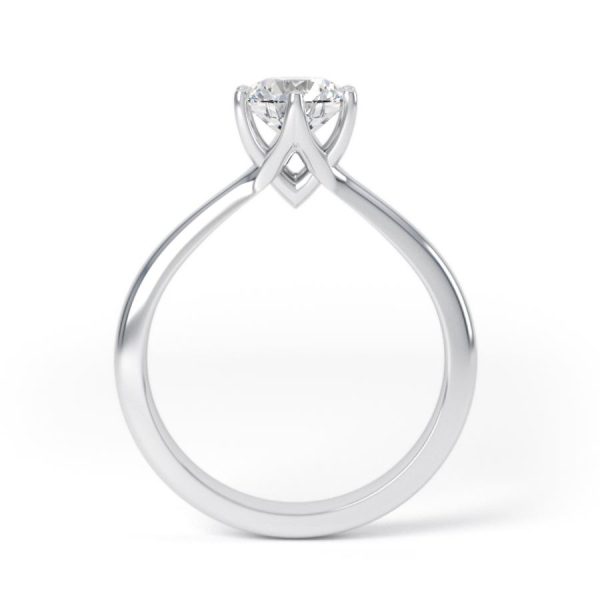 Eng - TRINITY - Six Claw Slim Diamond Solitaire Engagement Ring - Image 2