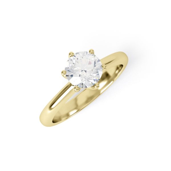 Eng - TRINITY - Six Claw Slim Diamond Solitaire Engagement Ring - Image 4