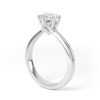 Eng - TRINITY - Six Claw Slim Diamond Solitaire Engagement Ring - Image 3