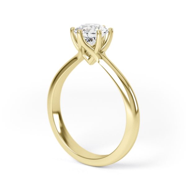 Eng - TRINITY - Six Claw Slim Diamond Solitaire Engagement Ring - Image 6