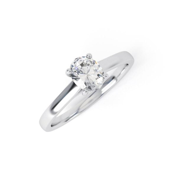 Eng - KENDAL | Oval shape Wide band solitaire Engagement Ring