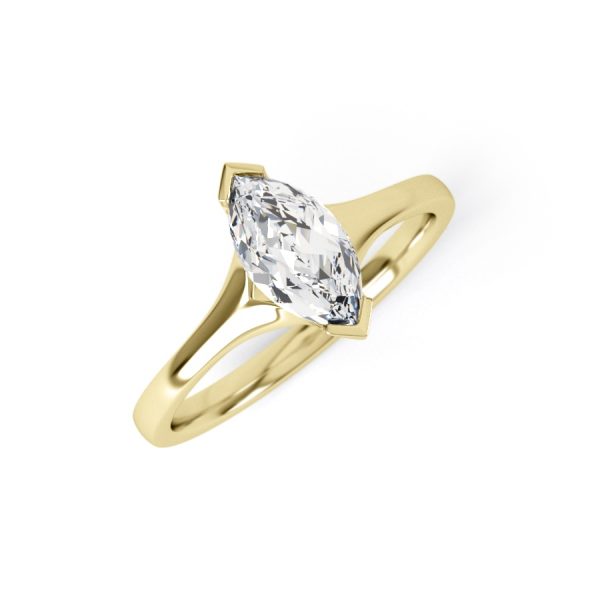 Eng - BLAKE | Split shoulder Marquise shape Solitaire Engagement Ring - Image 9