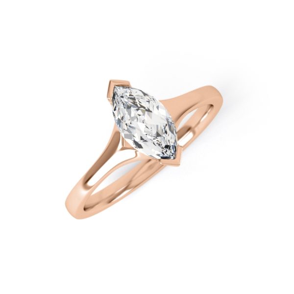 Eng - BLAKE | Split shoulder Marquise shape Solitaire Engagement Ring - Image 2