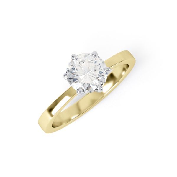 Eng - MIA | Six Claw Taper Set Single Stone Diamond Ring - Image 4