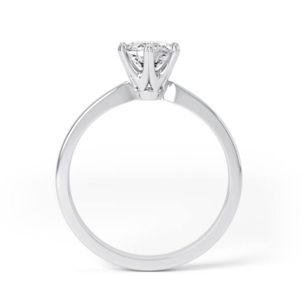 Eng - MAYA | Six Claw Fine Taper Solitaire Diamond Ring - Image 5