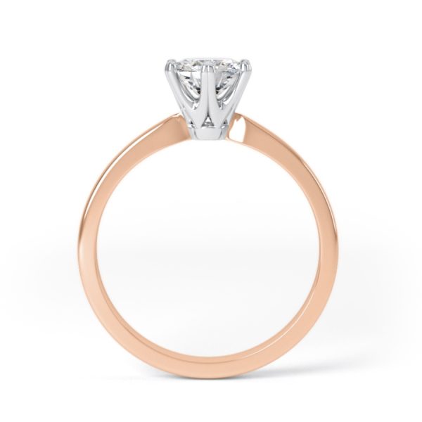 Eng - MAYA | Six Claw Fine Taper Solitaire Diamond Ring - Image 3