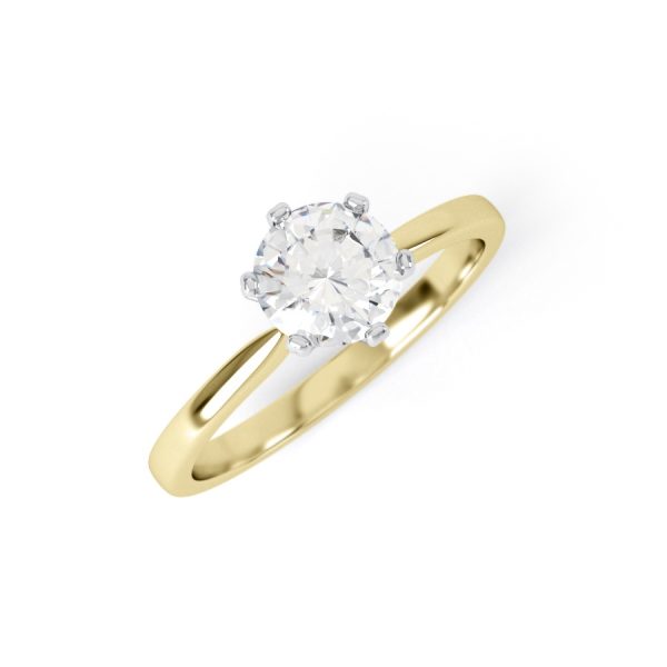 Eng - MAYA | Six Claw Fine Taper Solitaire Diamond Ring - Image 7