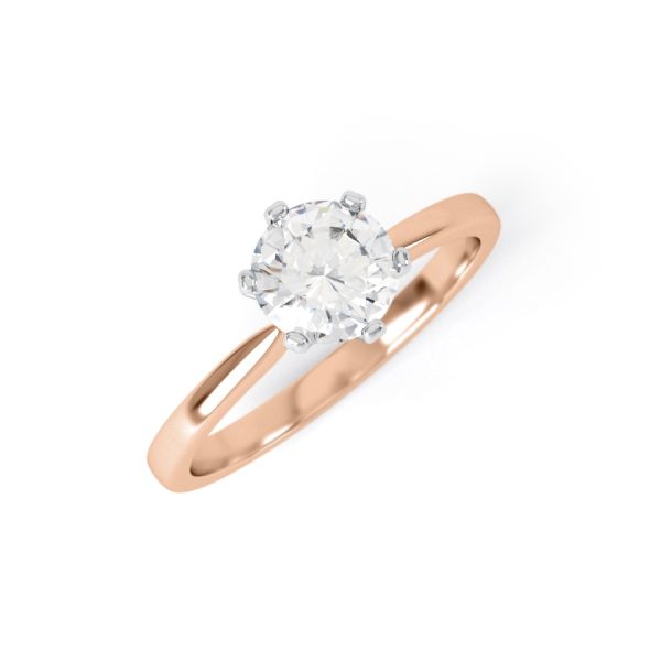 Eng - MAYA | Six Claw Fine Taper Solitaire Diamond Ring - Image 2