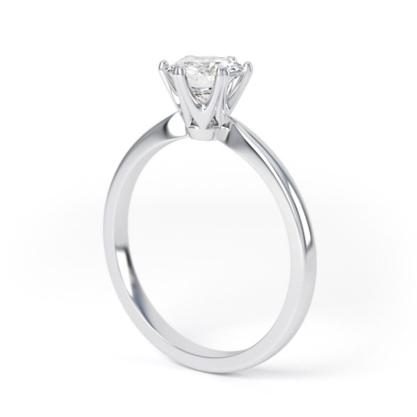 Eng - MAYA | Six Claw Fine Taper Solitaire Diamond Ring - Image 6