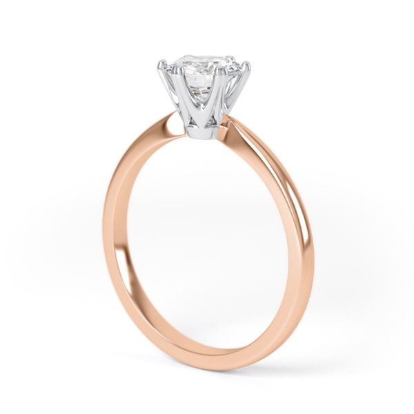 Eng - MAYA | Six Claw Fine Taper Solitaire Diamond Ring - Image 4