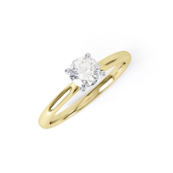 Eng - JOSIE | Four Claw Thin Tapering Diamond Ring - Image 4