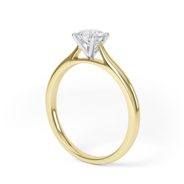 Eng - JOSIE | Four Claw Thin Tapering Diamond Ring - Image 6