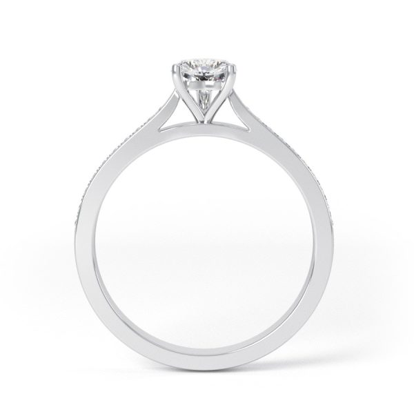 Eng - CHLOE | Heart shape tapering channel shoulder set Diamond Ring - Image 2