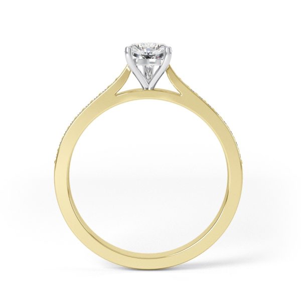 Eng - CHLOE | Heart shape tapering channel shoulder set Diamond Ring - Image 3