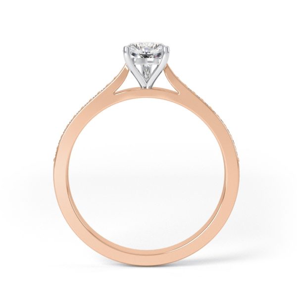 Eng - CHLOE | Heart shape tapering channel shoulder set Diamond Ring - Image 4