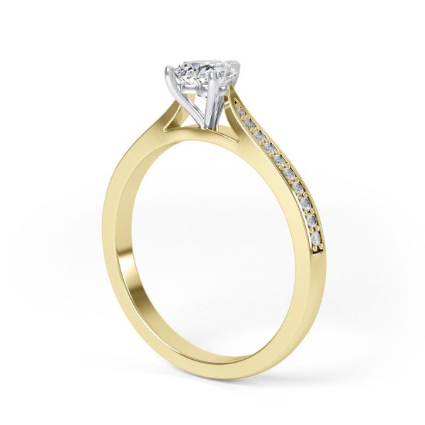 Eng - CHLOE | Heart shape tapering channel shoulder set Diamond Ring - Image 8