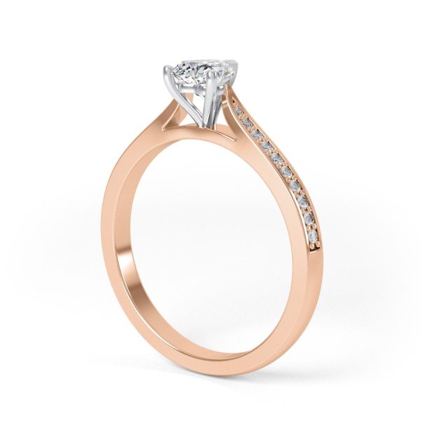 Eng - CHLOE | Heart shape tapering channel shoulder set Diamond Ring - Image 9