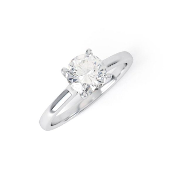 Eng - ALEXA | Four Claw thin set Diamond Ring