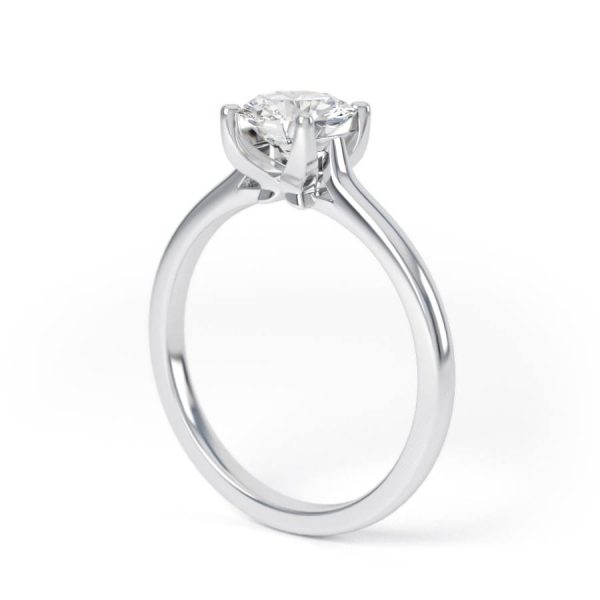 Eng - ALEXA | Four Claw thin set Diamond Ring - Image 3