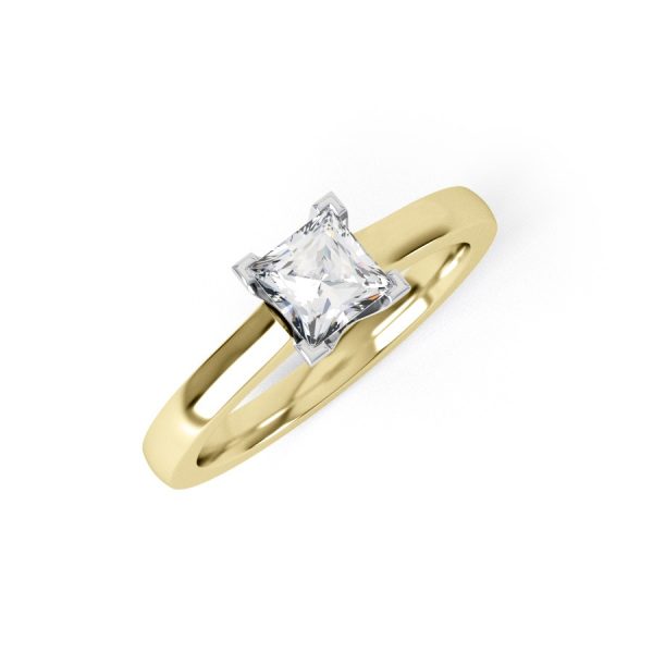 Eng - MAGGIE | Wide Band Square Set Princess cut Engagement Ring - Image 5