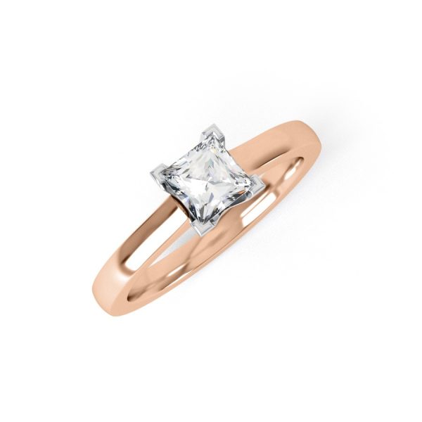 Eng - MAGGIE | Wide Band Square Set Princess cut Engagement Ring - Image 6