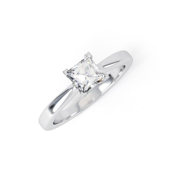 Eng - CRISSIE | Princess cut Tapering band Solitaire Diamond Ring