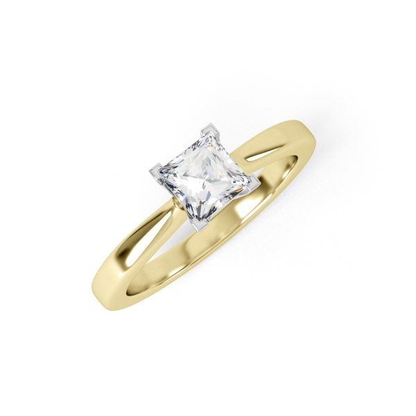 Eng - CRISSIE | Princess cut Tapering band Solitaire Diamond Ring - Image 4