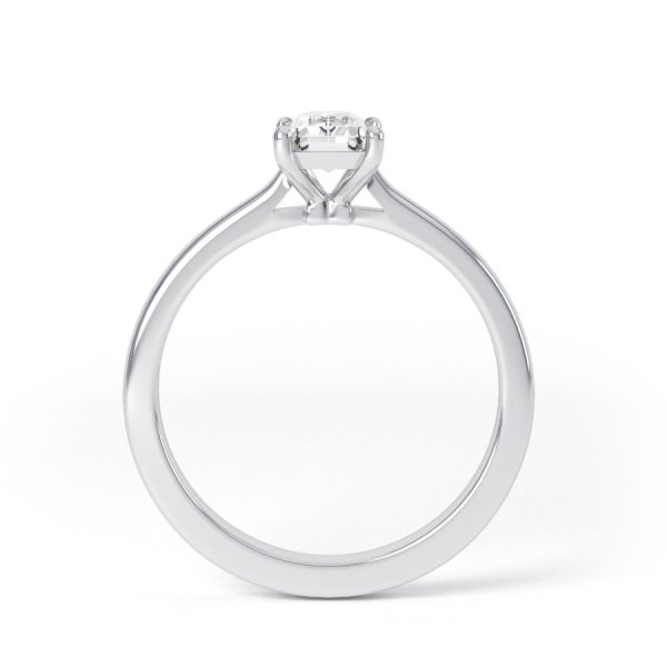 Eng - NOELLE | Emerald Cut Diamond set on a petite solitaire set Engagement Ring - Image 2