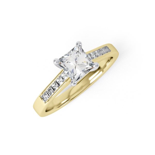 Eng - ROWAN | Princess cut Princess Channel Set Shoulder Diamond Ring - Image 5