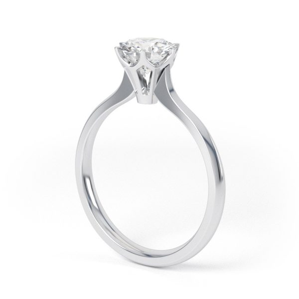 Eng - AUTUMN – Six Claw Raised Setting Solitaire Diamond Engagement Ring - Image 3