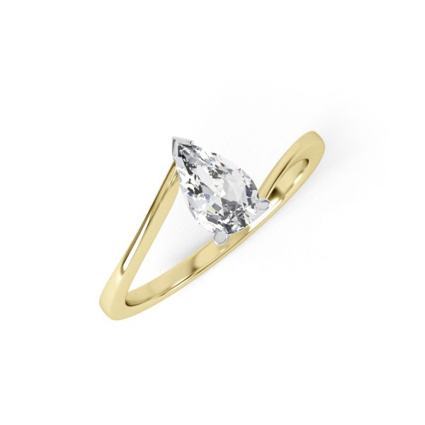 Eng - JESSIE | Pear shape Twist Diamond Engagement Ring - Image 5