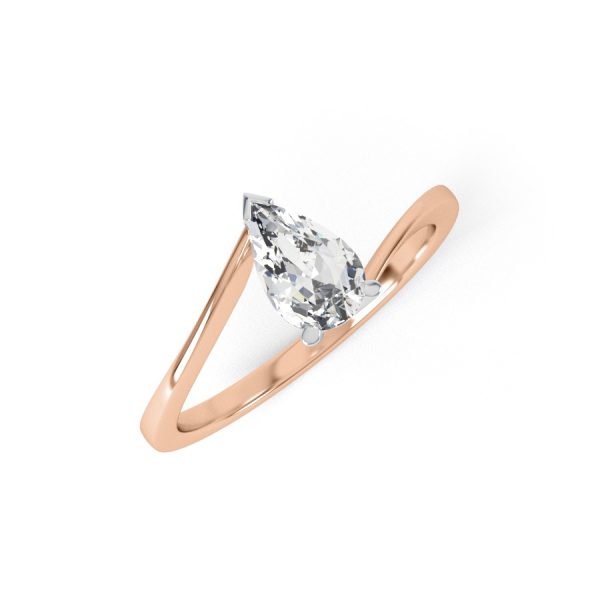 Eng - JESSIE | Pear shape Twist Diamond Engagement Ring - Image 6