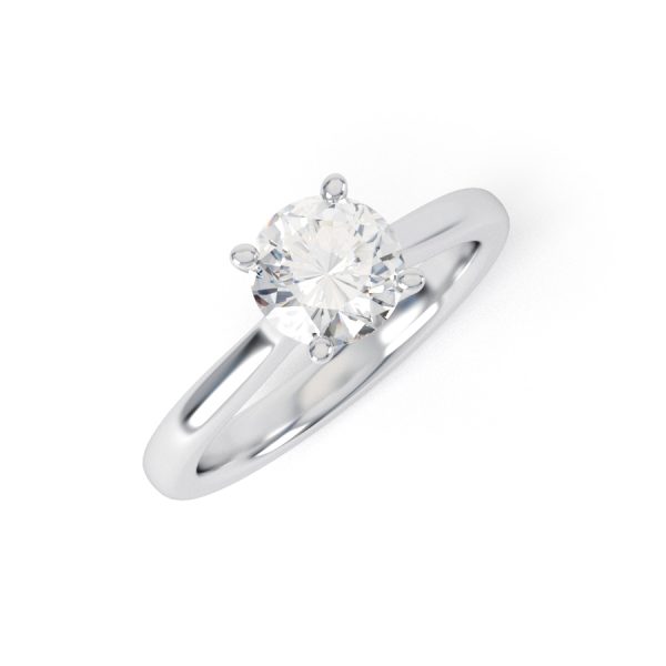 Eng - MOLLY | Elegant Four Claw Round Solitaire Ring