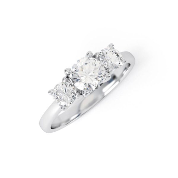 Eng - EVA | Classic Three-Stone Round Diamond Ring