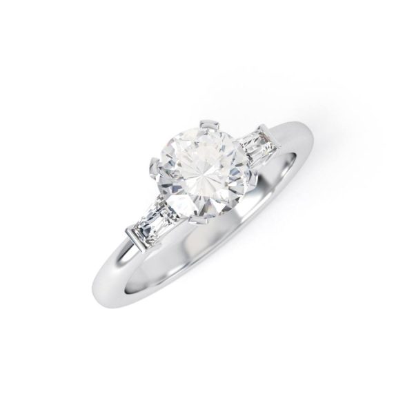 Eng - TEAGAN | Baguette Shoulder Set Engagement Ring