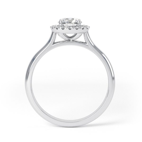 Eng - AVA | Straight Band Elegant Halo Set Engagement Ring - Image 3