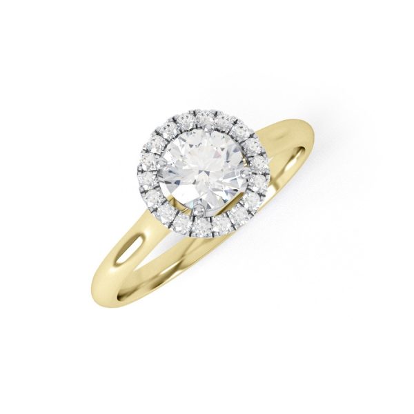 Eng - AVA | Straight Band Elegant Halo Set Engagement Ring - Image 4