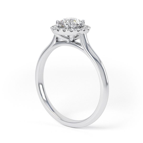 Eng - AVA | Straight Band Elegant Halo Set Engagement Ring - Image 2