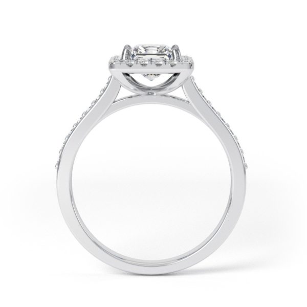 Eng - EDEN | Princess cut halo and shoulder diamond set engagement ring - Image 2