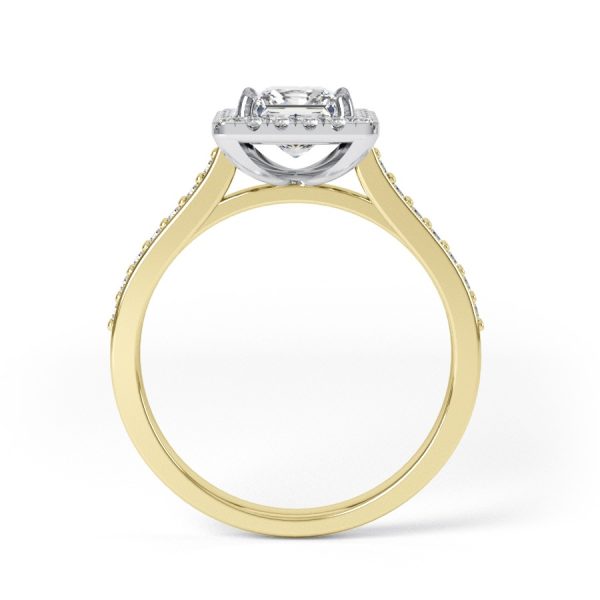 Eng - EDEN | Princess cut halo and shoulder diamond set engagement ring - Image 3