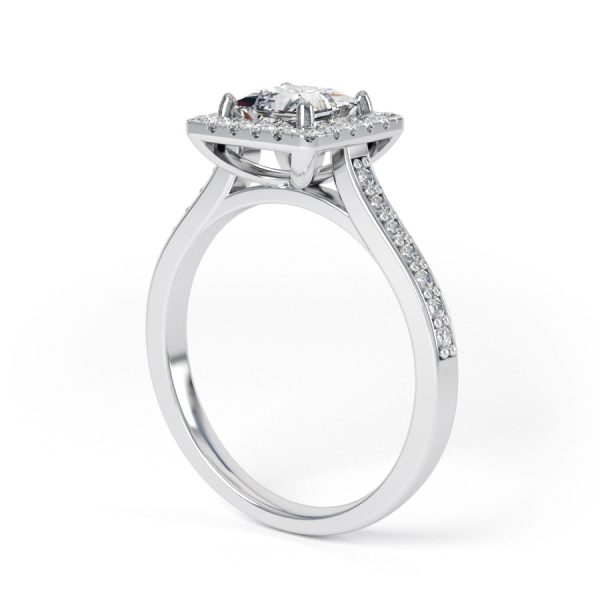 Eng - EDEN | Princess cut halo and shoulder diamond set engagement ring - Image 7