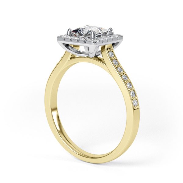 Eng - EDEN | Princess cut halo and shoulder diamond set engagement ring - Image 8